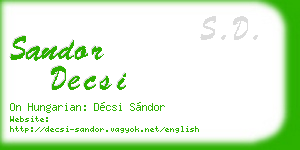 sandor decsi business card